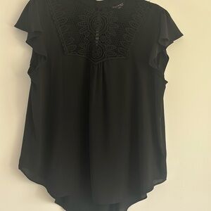 Express Black Ruffle Sleeve Blouse